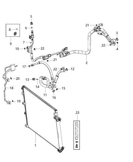 2016 Jeep Cherokee Line-A/C Suction & Discharge Diagram for 68103259AE