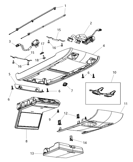 2011 Chrysler Town & Country Overhead Console Diagram 4