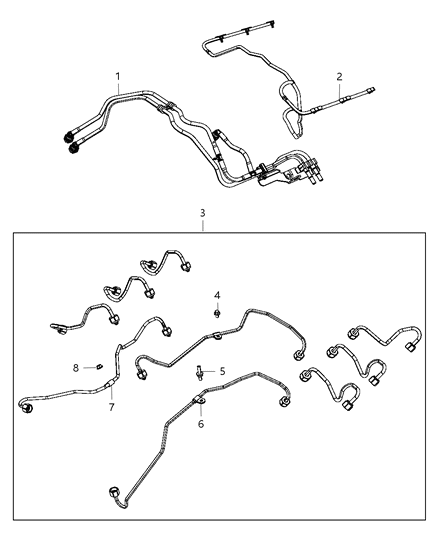 2011 Jeep Grand Cherokee Tube-Fuel Supply And Return Diagram for 68148337AA