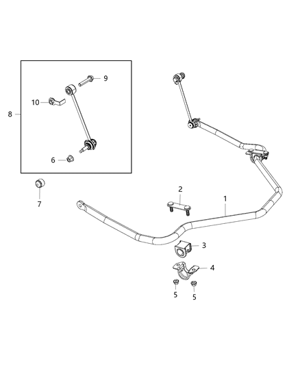 2020 Ram 3500 Stabilizer Bar - Rear Diagram