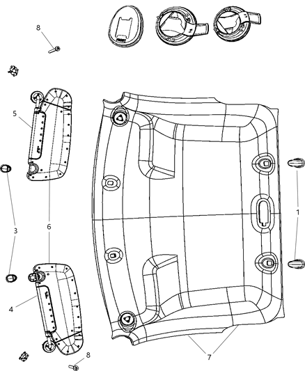 2011 Ram 3500 Headliners & Visors Diagram