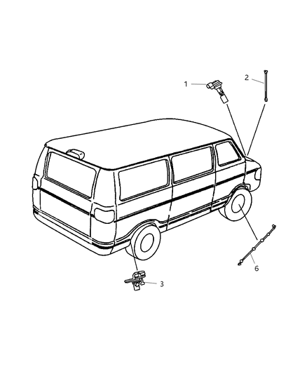 2003 Dodge Ram Van Sensors - Body Diagram