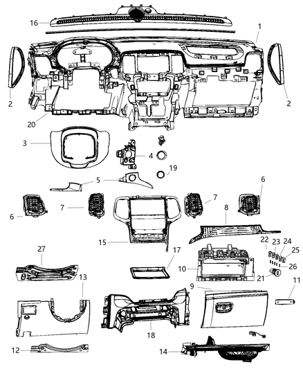 2015 Dodge Durango Instrument Panel Diagram