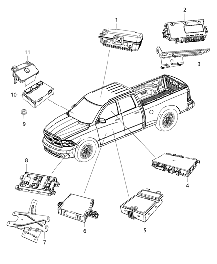 2017 Ram 3500 Modules, Body Diagram