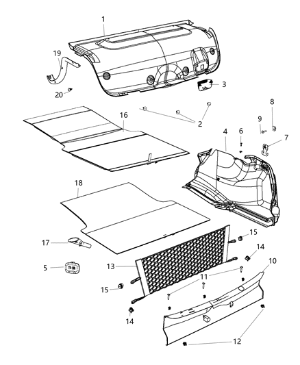 2020 Chrysler 300 Carpet-Trunk Diagram for 55315124AM