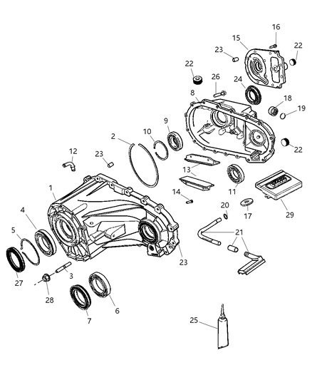 2009 Jeep Commander Case & Related Parts Diagram 2