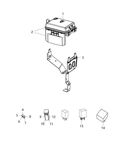 2015 Dodge Challenger Clip-Power Distribution Center Diagram for 68271635AA