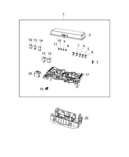 2018 Dodge Journey Lever-Intelligent Power Module Diagram for 68100749AA