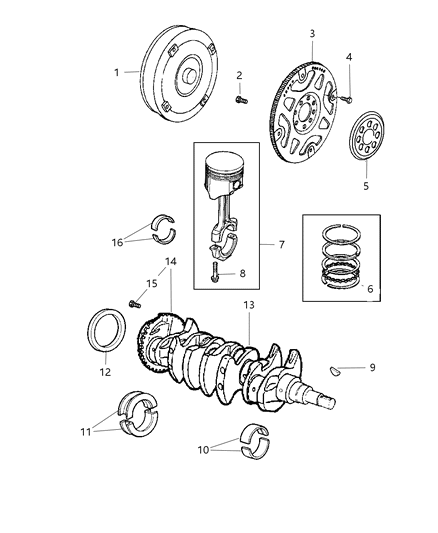 2008 Chrysler PT Cruiser Piston Diagram for 4648828AG