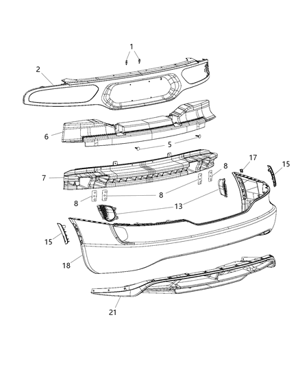 2013 Dodge Viper Fascia, Rear Diagram