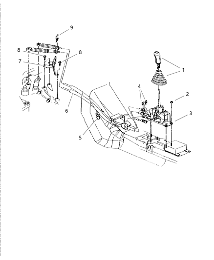 1999 Chrysler Sebring Convertible Controls, Gearshift Diagram