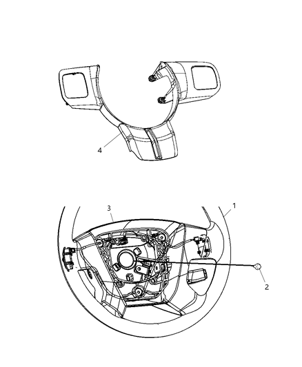 2011 Jeep Compass Cover-Steering Wheel Back Diagram for 1TT671DFAA
