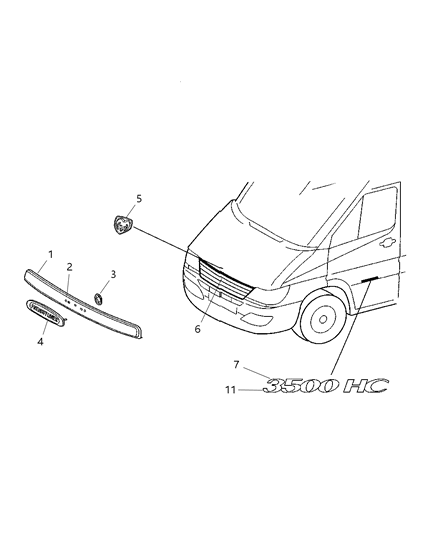 2004 Dodge Sprinter 2500 Nameplate Diagram for 5124317AA