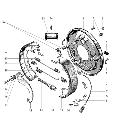 2001 Dodge Ram 2500 Regular Cab Brakes, Rear Diagram