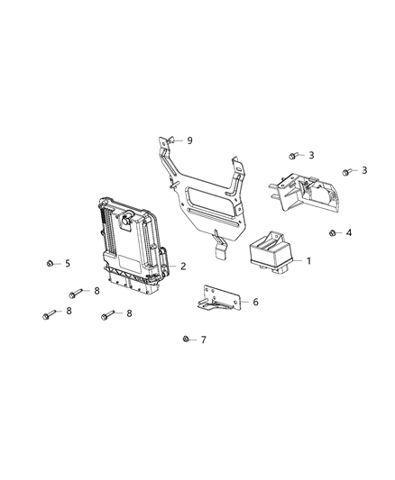 2019 Jeep Cherokee Engine Controller Module Diagram for 68335084AA