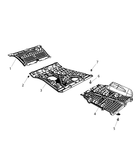 2008 Jeep Grand Cherokee Underbody Shields Diagram