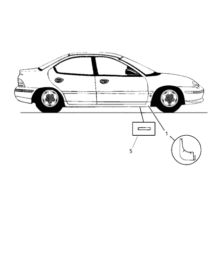 1998 Dodge Neon Tapes & Caps Diagram