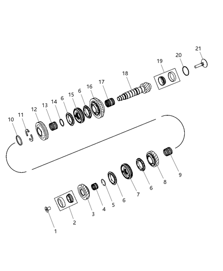 2008 Dodge Caliber Bearing-Output Shaft Diagram for 68033340AA