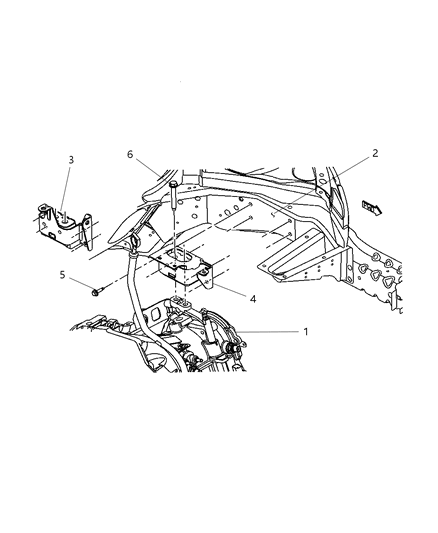 2007 Chrysler PT Cruiser Transaxle Mounts Diagram