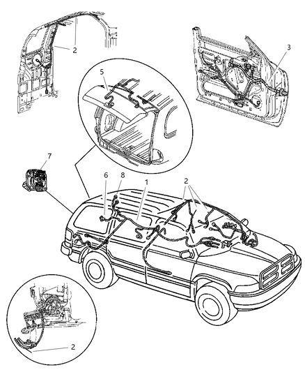 2003 Dodge Durango Wiring - Body & Accessories Diagram
