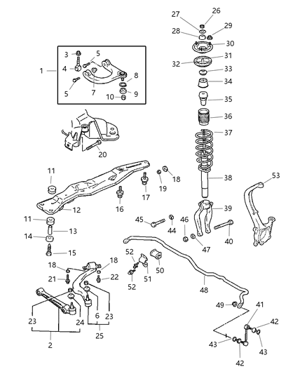 1998 Chrysler Sebring Coupe Suspension - Front & Strut Spring Diagram