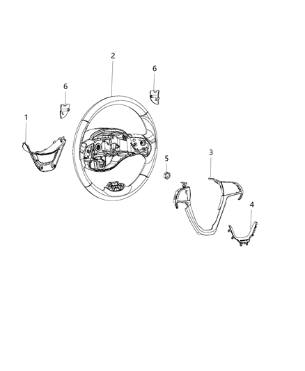 2015 Jeep Cherokee Bezel-Paddle Switch Cover Diagram for 1ZV362X9AC