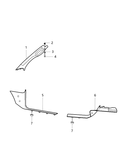 2006 Dodge Ram 3500 A-Pillar, Cowl & Sills Diagram