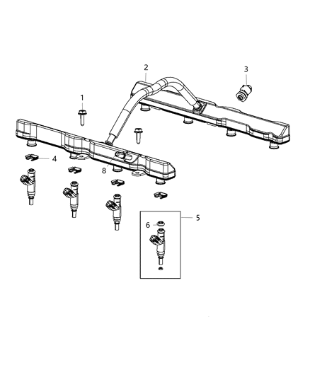 2015 Ram 2500 ORING Kit-Fuel INJECTOR Diagram for 68193668AA