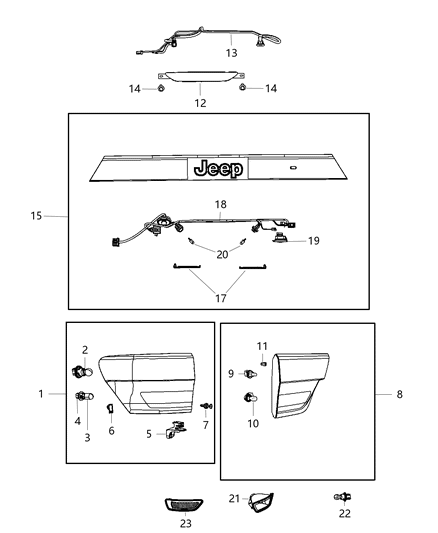 2013 Jeep Grand Cherokee APPLIQUE-License Lamp Diagram for 55079268AL