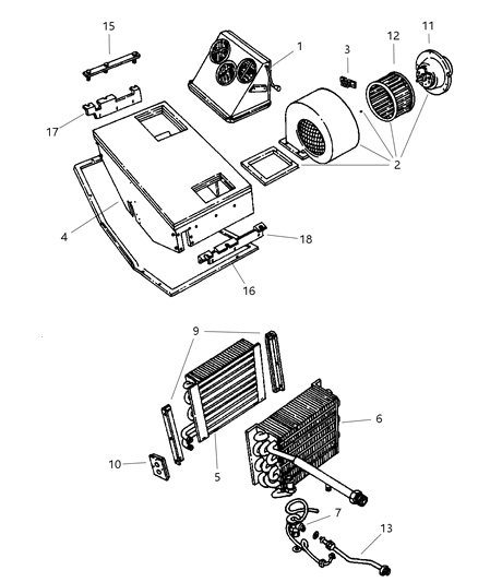 1997 Dodge Ram Van Rear HEVAC Unit Diagram