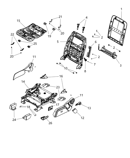 2009 Dodge Journey Cover-Seat Anchor Diagram for 1CZ06DK7AA