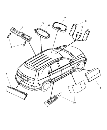 2008 Chrysler Pacifica Lamp-Courtesy Diagram for 4685886AA