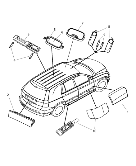 2008 Chrysler Pacifica Lens-Courtesy Lamp Diagram for 5096282AA