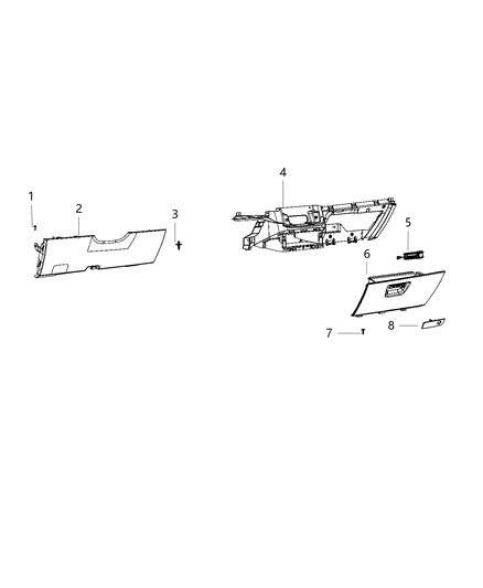 2020 Dodge Grand Caravan Instrument Panel, Lower Diagram