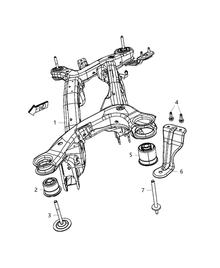 2017 Dodge Journey CROSMEMBR-Rear Suspension Diagram for 5151022AI