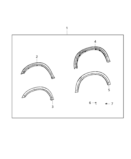 2017 Ram 3500 Molding Kit, Wheel Flares Diagram