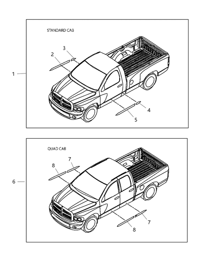 2009 Dodge Ram 3500 Cab Chassis Decal Kit Diagram