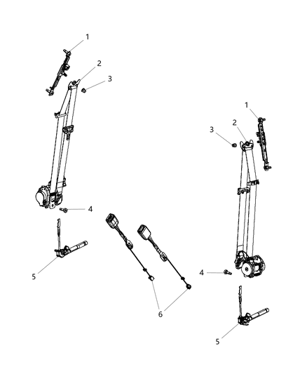 2015 Dodge Dart Seat Belt Front Diagram