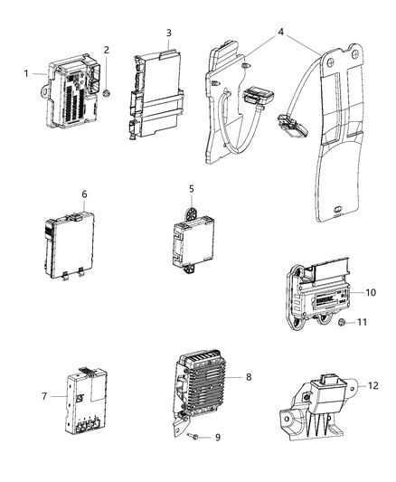 2018 Jeep Cherokee Module-HEADLAMP LEVELING Diagram for 68197356AE