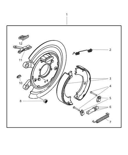 2003 Dodge Ram Van Parking Brake Assembly, Rear, Disc Diagram