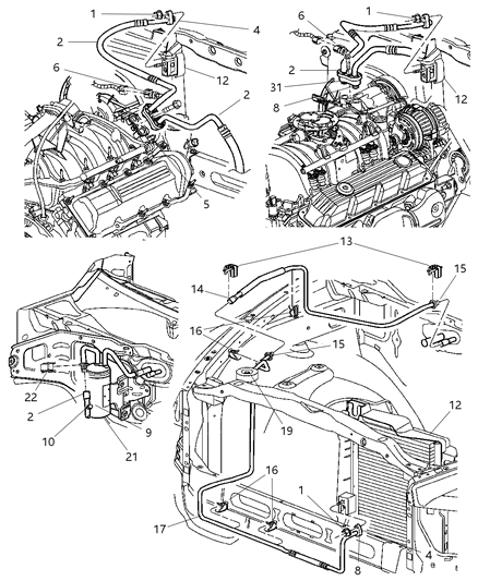 2003 Dodge Ram 3500 Line-A/C Suction Diagram for 55057044AB