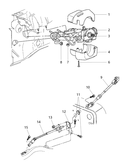 2002 Jeep Wrangler Column-Steering Diagram for 55314996AC