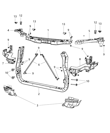 2011 Jeep Grand Cherokee Bracket-HEADLAMP Mounting Diagram for 5156135AA