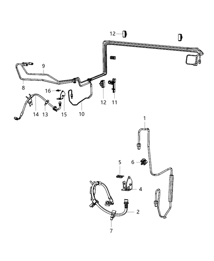 2012 Dodge Charger Front Brake Lines & Hoses Diagram 2