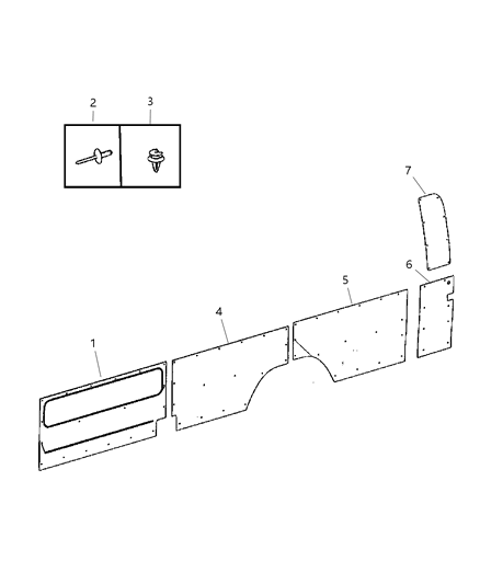 2007 Dodge Sprinter 2500 Panel-Quarter Trim Diagram for 1HD37XDVAA