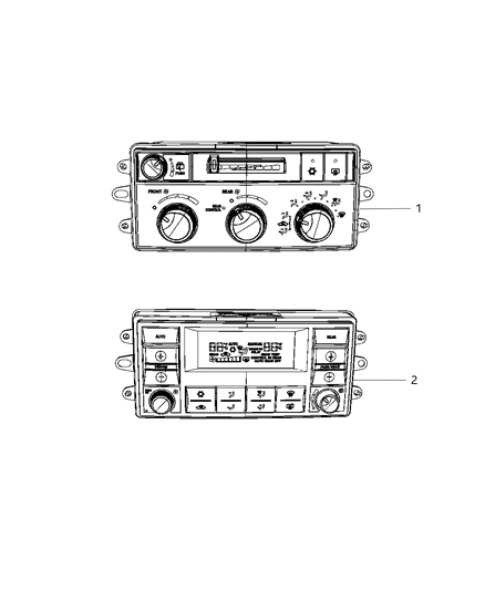 2007 Chrysler Aspen HEVAC, Controls, Front Diagram