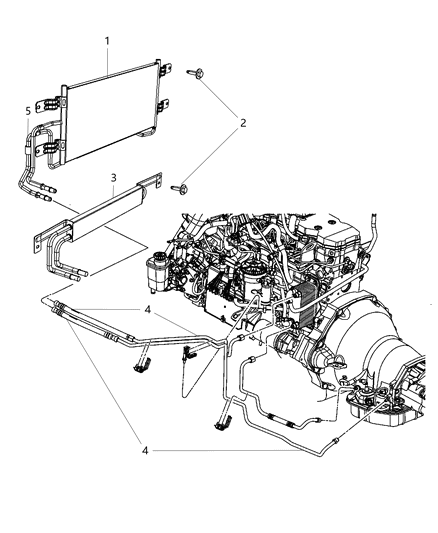 2010 Dodge Ram 2500 Transmission Oil Cooler & Lines Diagram 2