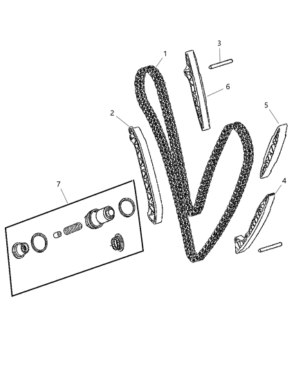 2008 Dodge Sprinter 2500 Guide-Timing Chain Diagram for 68013902AA