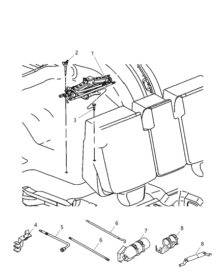 2005 Dodge Durango Jack-Wrench Diagram for 52005176AA