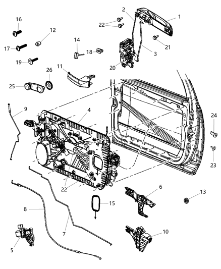 2018 Ram 3500 Handle-Exterior Door Diagram for 1GH18RUWAD